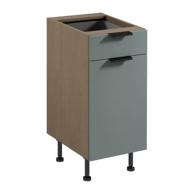 Unterschrank mit Schublade SALERNO – Breite 40 cm, Farbe: Baltic Storm / Grün