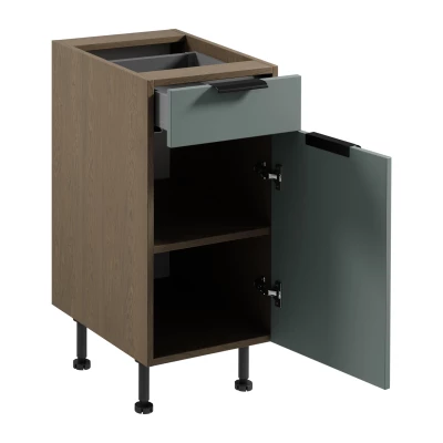 Unterschrank mit Schublade SALERNO – Breite 40 cm, Farbe: Baltic Storm / Grün