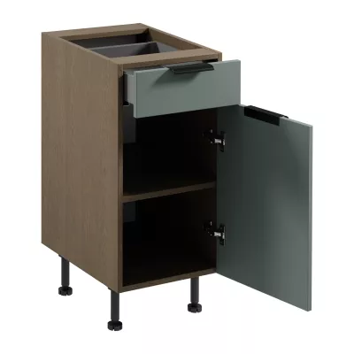 Unterschrank mit Schublade SALERNO – Breite 40 cm, Farbe: Baltic Storm / Grün