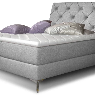 Kontinentales Bett 140x200 LIGNORA - hellgrau