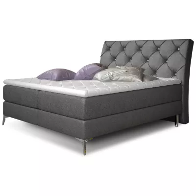 Kontinentales Bett mit Stauraum 160x200 LIGNORA - schwarz 1