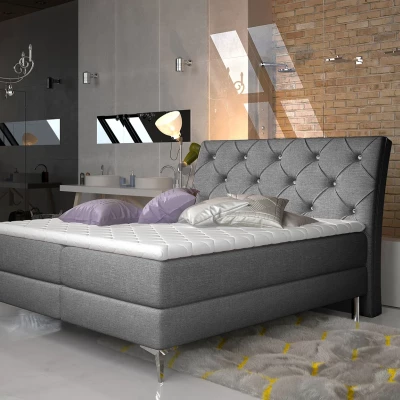 Kontinentales Bett mit Stauraum 160x200 LIGNORA - Anthrazit