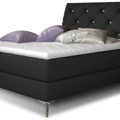 Kontinentales Bett mit Stauraum 160x200 LIGNORA - schwarz 2