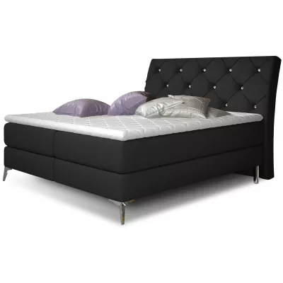 Kontinentales Bett mit Stauraum 160x200 LIGNORA - schwarz 2
