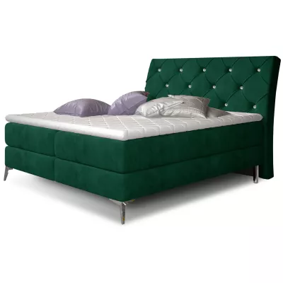 Kontinentales Bett mit Stauraum 160x200 LIGNORA - grün
