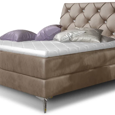 Kontinentales Bett mit Stauraum 160x200 LIGNORA - braun