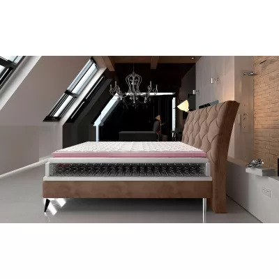 Kontinentales Bett mit Stauraum 160x200 LIGNORA - braun