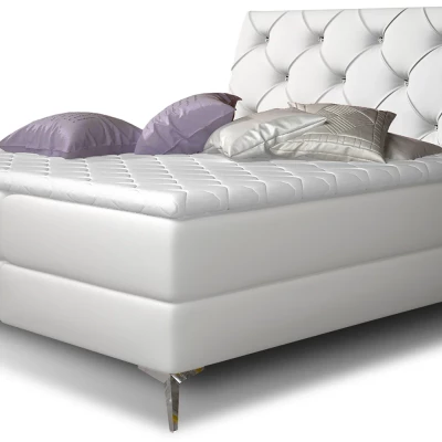 Kontinentales Bett mit Stauraum 160x200 LIGNORA - weiß