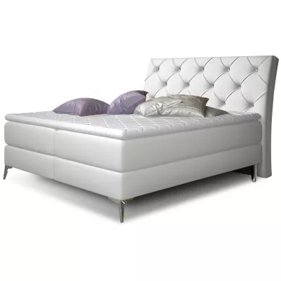 Kontinentales Bett mit Stauraum 160x200 LIGNORA - weiß