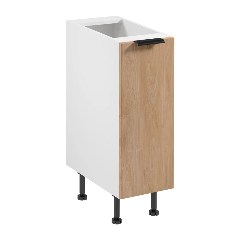 Unterschrank SALERNO mit einer Tür – Breite 30 cm, weiß/Eiche