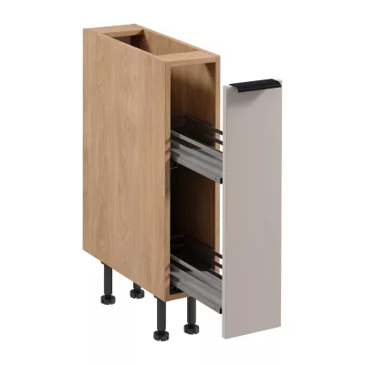 Ausziehbarer Schrank SALERNO – Breite 20 cm, Eiche/Beige