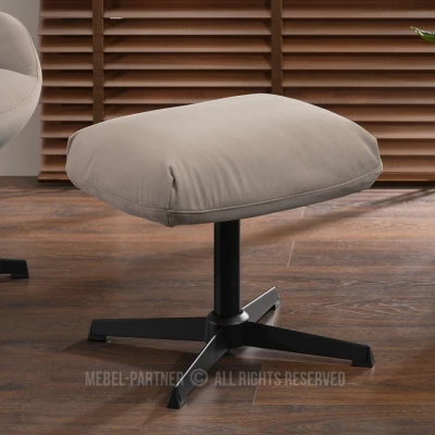 LUNER gepolsterter Fußhocker – beige/schwarz
