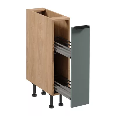 Ausziehbarer Schrank SALERNO – Breite 20 cm, Eiche/Grün
