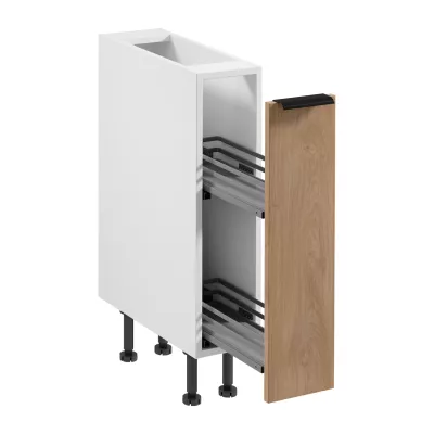 Ausziehbarer Schrank SALERNO – Breite 20 cm, weiß/Eiche