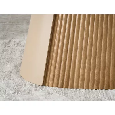 Ausziehbarer Designertisch 200(300)x98 PEREGRINE - beigefarbener Marmor / Eiche / beigefarben