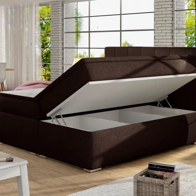 Kontinentales Bett mit Stauraum ARBOREN 180x200 - braun