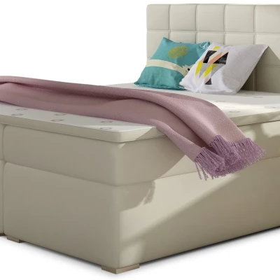 Kontinentales Bett mit Stauraum ARBOREN 180x200 - hellbeige