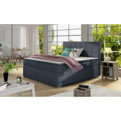 Kontinentales Bett mit Stauraum ARBOREN 180x200 - blau
