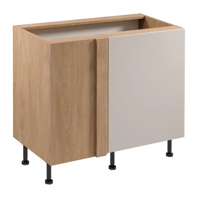 Verlängerter Eckschrank SALERNO – Breite 100 cm, Eiche/Beige
