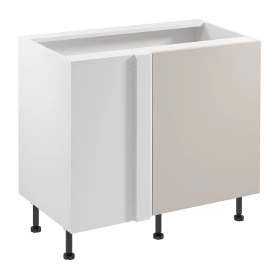 Verlängerter Eckschrank SALERNO – Breite 100 cm, weiß/beige