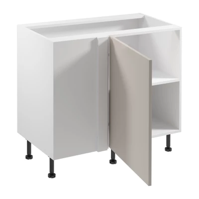 Verlängerter Eckschrank SALERNO – Breite 100 cm, weiß/beige