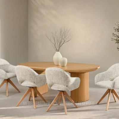 ACANTHA Drehstuhl - Beige/Eiche