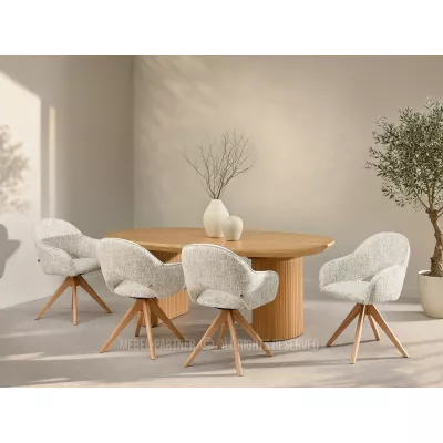 ACANTHA Drehstuhl - Beige/Eiche