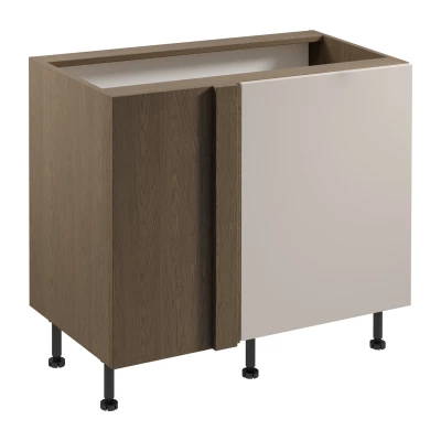 Verlängerter Eckschrank SALERNO – Breite 100 cm, Baltic Storm / Beige