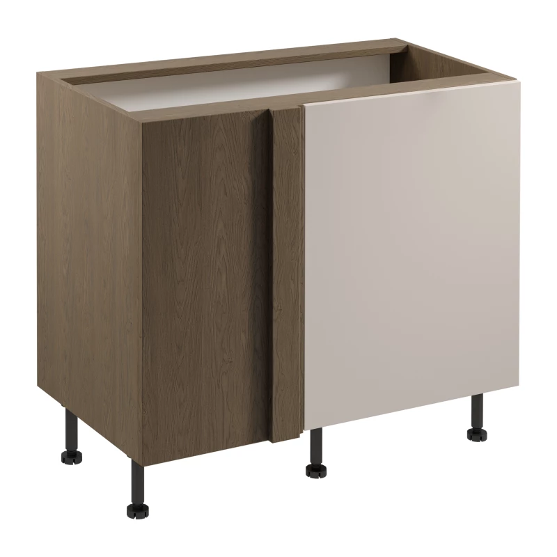Verlängerter Eckschrank SALERNO – Breite 100 cm, Baltic Storm / Beige