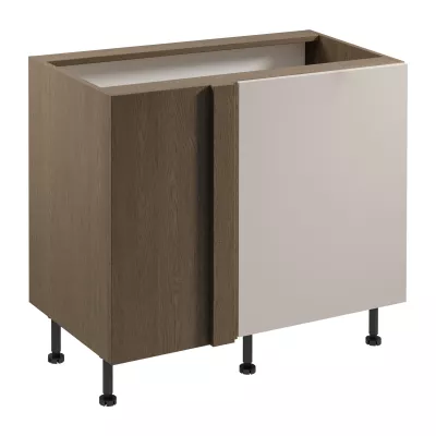 Verlängerter Eckschrank SALERNO – Breite 100 cm, Baltic Storm / Beige
