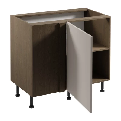 Verlängerter Eckschrank SALERNO – Breite 100 cm, Baltic Storm / Beige
