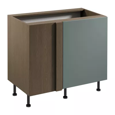 Verlängerter Eckschrank SALERNO – Breite 100 cm, Baltic Storm / Grün
