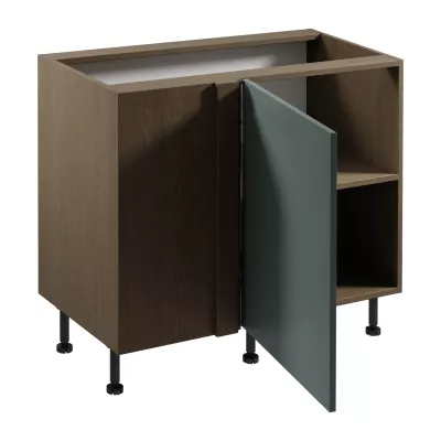 Verlängerter Eckschrank SALERNO – Breite 100 cm, Baltic Storm / Grün
