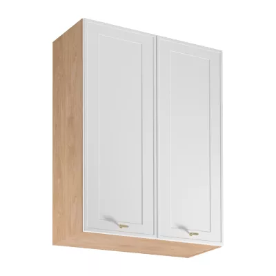Hoher Küchenoberschrank SALERNO – Breite 80 cm, Eiche/Weiß