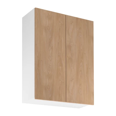 Hoher Küchenoberschrank SALERNO – Breite 80 cm, weiß/Eiche