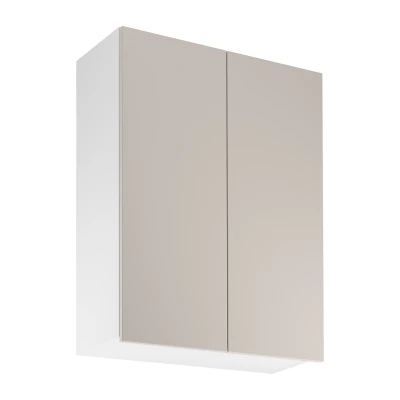 Hoher Küchenoberschrank SALERNO – Breite 80 cm, weiß/beige