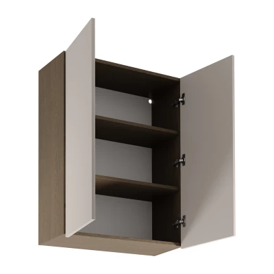 Hoher Küchenoberschrank SALERNO – Breite 80 cm, Baltic Storm / Beige