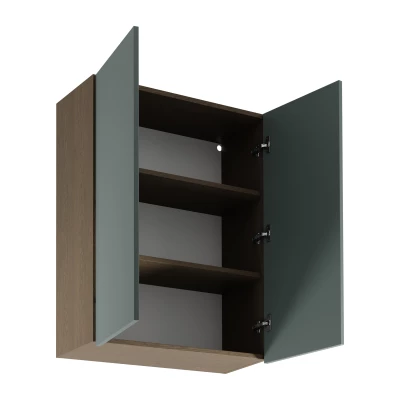 Hoher Küchenoberschrank SALERNO – Breite 80 cm, Farbe: Baltic Storm / Grün