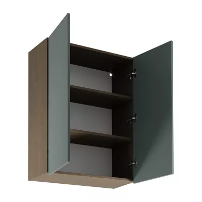 Hoher Küchenoberschrank SALERNO – Breite 80 cm, Farbe: Baltic Storm / Grün