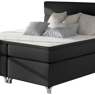 Doppelbett ESTORIA 160x200 - schwarzes Öko-Leder