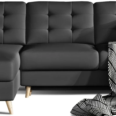 Ecksofa SASHA - schwarzes Öko-Leder