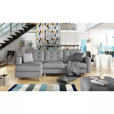 Ecksofa SASHA - graues Öko-Leder