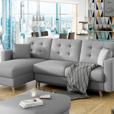 Ecksofa SASHA - graues Öko-Leder