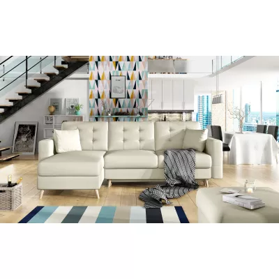 Ecksofa SASHA - beiges Öko-Leder