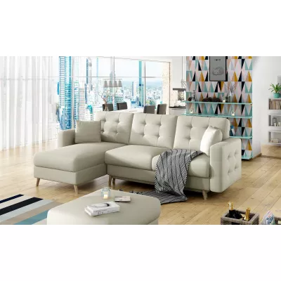 Ecksofa SASHA - beiges Öko-Leder