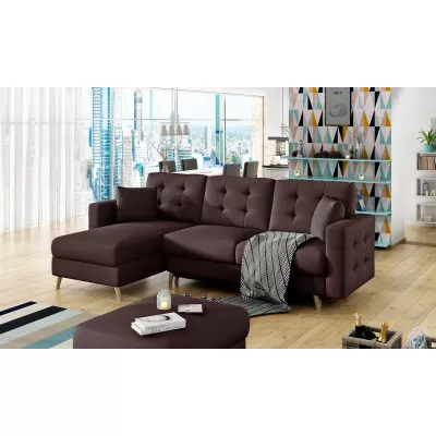 Ecksofa SASHA - braunes Öko-Leder