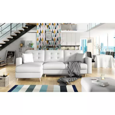 Ecksofa SASHA - weißes Öko-Leder