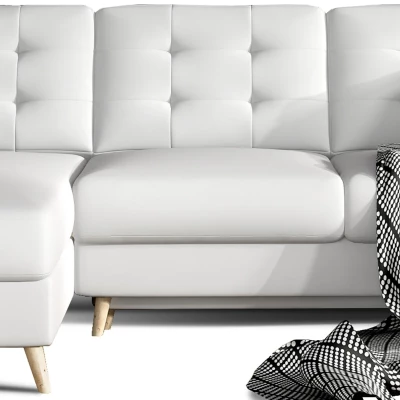Ecksofa SASHA - weißes Öko-Leder