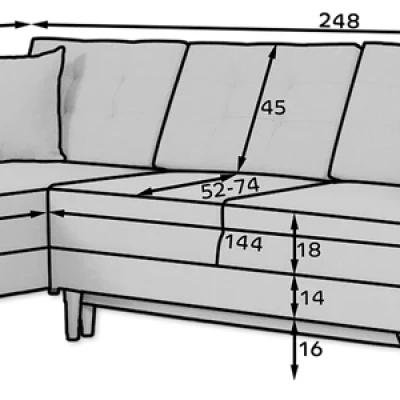 Ecksofa SASHA – Hellrosa