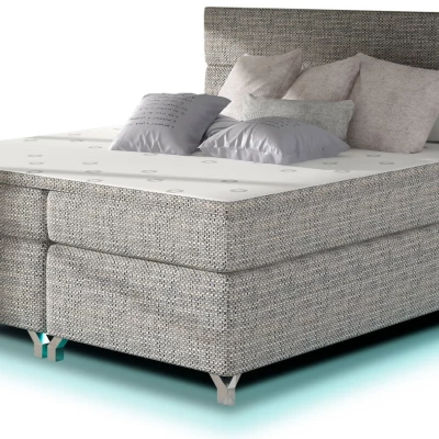 Doppelbett mit Beleuchtung 160x200 ESTORIA - grau